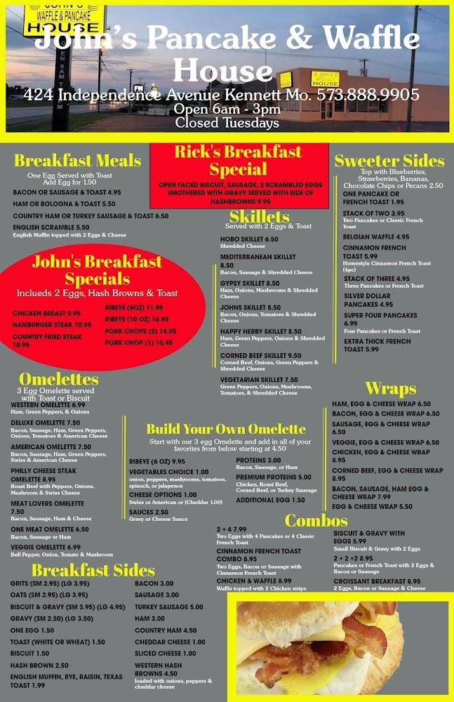John's Waffle & Pancake House Menu image 1